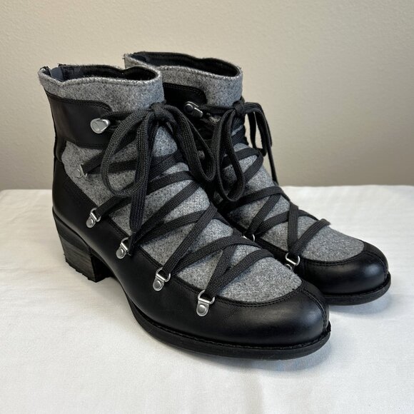 Merrell Shiloh II Warm Boot in Black Leather and Gray Felt - Picture 2 of 12